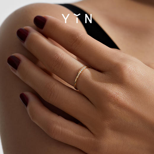 「隐」系列莫比乌斯环1.8&2.3mm戒指 镶钻18K金 商品图8