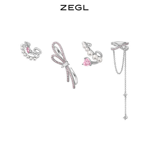ZEGL设计师新年系列蝴蝶结耳夹女无耳洞耳骨夹耳挂耳环秋冬耳饰品 商品图0