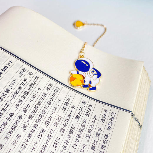 朱府铜艺宇航员黄铜书签文创礼品 创意书签包包挂饰 商品图2