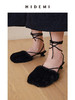 HIDEMI限定款毛毛方头小跟系带鞋 商品缩略图0