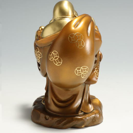 朱府铜艺 元宝布袋尊铜像摆件布袋佛家居装饰品客厅工艺品摆件 商品图3