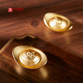 朱府铜艺《招财进宝》全铜鎏镀家居摆件办公桌实心金元宝礼品进宝