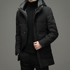 男士羽绒服2021冬季休闲加厚保暖白鸭绒纯色连帽宽松爸爸装羽绒服 商品缩略图1