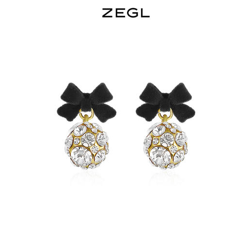 ZEGL红色蝴蝶结耳环女小众设计感耳钉丝绒925银针秋冬新年耳饰品 商品图0