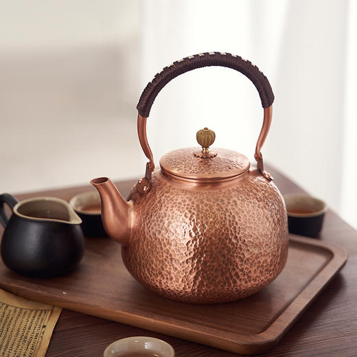 朱府铜艺 大号纯铜壶烧水壶紫铜手工泡茶壶单壶煮茶器茶具 商品图0