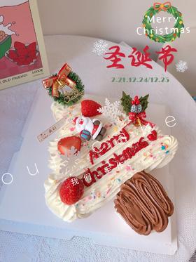 圣诞节小树形状杯子蛋糕限定款-无夹心内有卡仕达酱-低糖无添加
