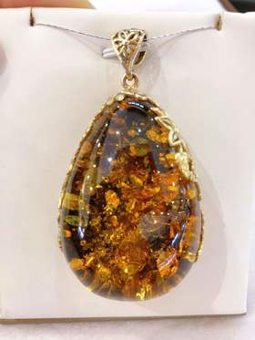 2F  SA琥珀   绿珀吊坠