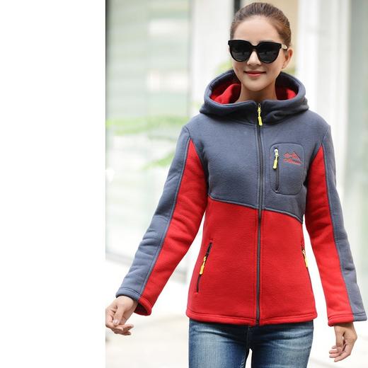 NL-秋冬季抓绒衣女式摇粒绒卫衣开衫冲锋衣保暖连帽加厚外套 商品图5