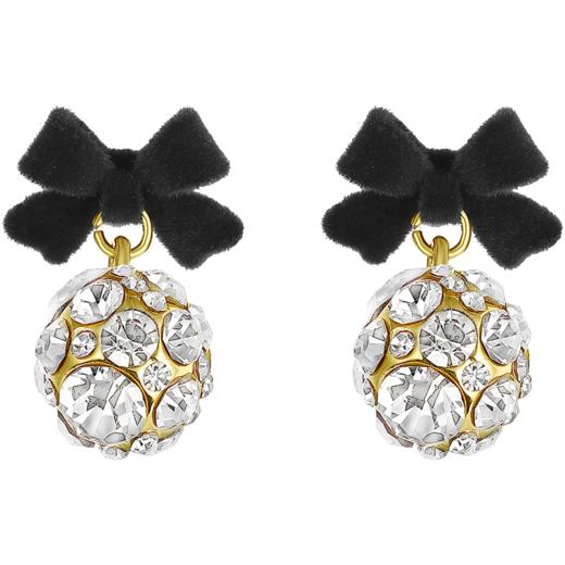 ZEGL红色蝴蝶结耳环女小众设计感耳钉丝绒925银针秋冬新年耳饰品 商品图7