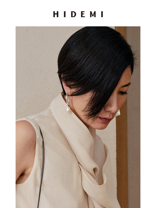 HIDEMI 异形珍珠不对称耳环（送净版项链） 商品图5