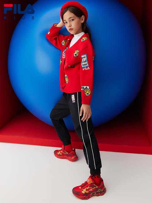 小斐乐虎年新款x have a good time斐乐男女童长裤2022春季K12G211812F 商品图3