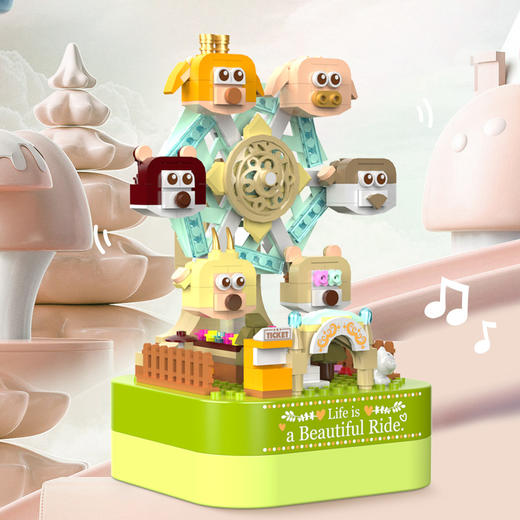 【新年不打烊】【DIY拼搭积木八音盒】2022年新品 JAKI佳奇音乐盒积木 萌动出道 新年礼物 商品图5