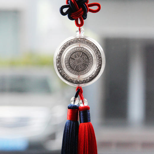 朱府铜艺普陀山999足银汽车挂件饰品福鼠时来运转创意平安吉祥挂 商品图2