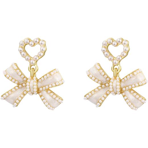 ZEGL蝴蝶结耳环女小众设计感耳钉轻奢高级感复古925银针秋冬耳饰 商品图6