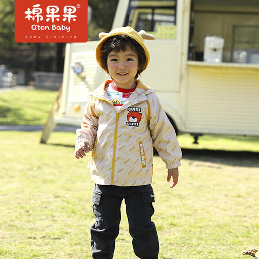 商场同款棉果果春季男童印花连帽风衣M112100322071 商品图0