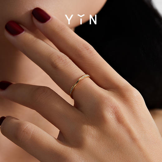 「隐」系列莫比乌斯环1.8&2.3mm戒指 镶钻18K金 商品图7