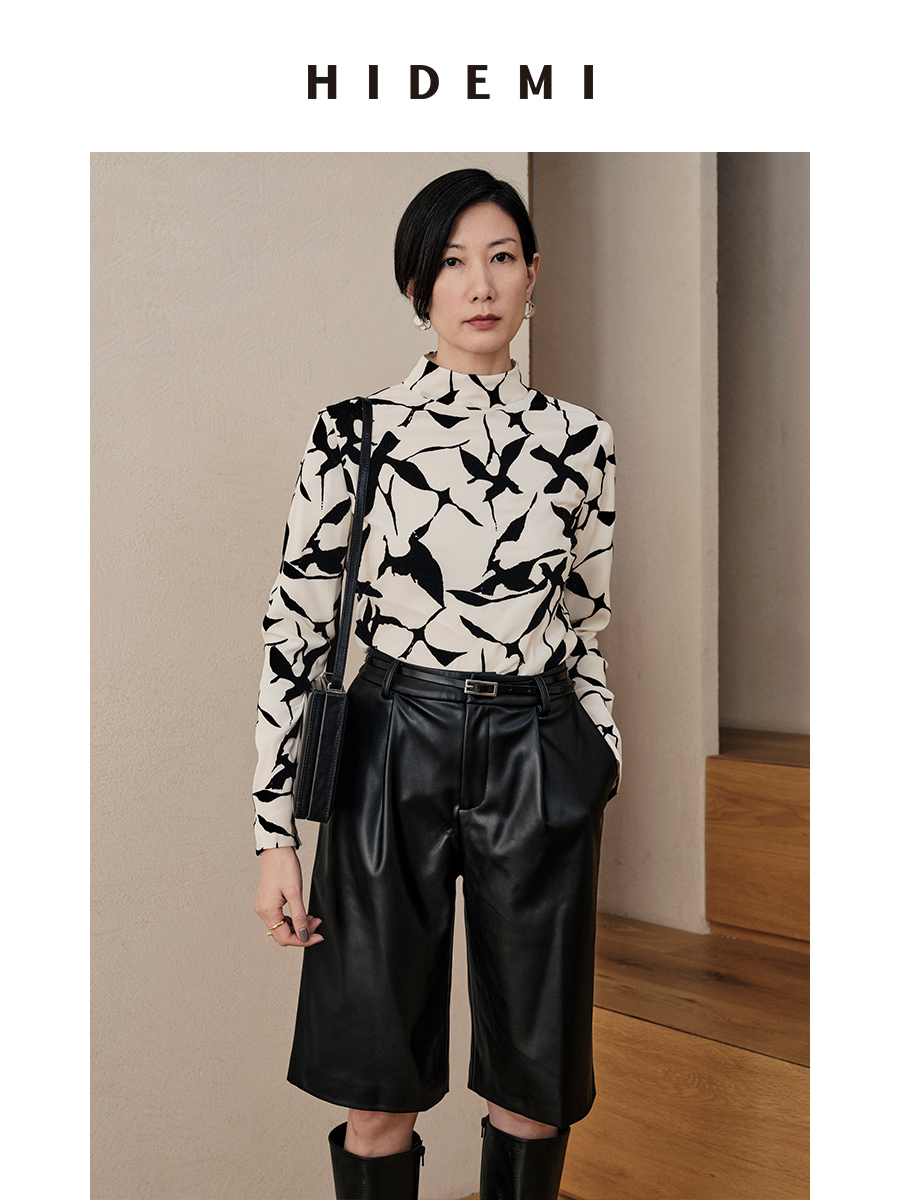 HIDEMI立体植绒印花上衣