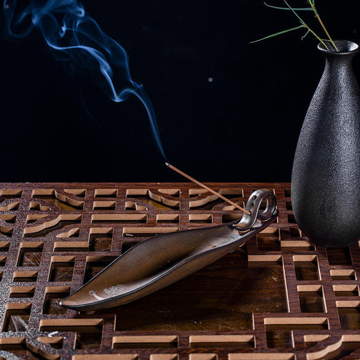 朱府铜艺普陀山&沧海泛舟香插家用室内禅意卧香炉沉香檀香线香炉 商品图1