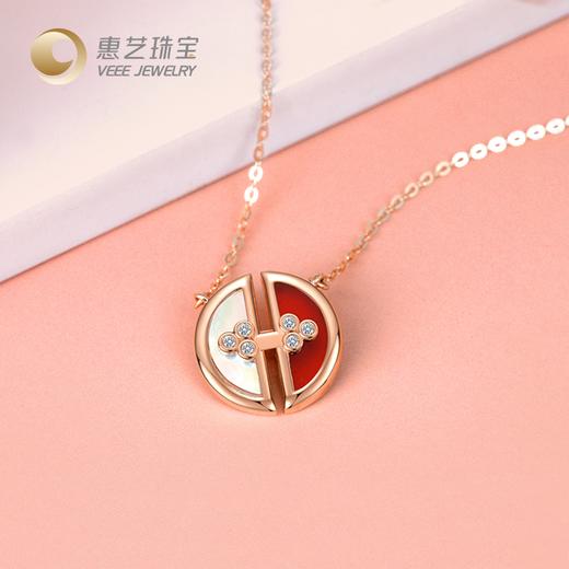 开运18K金贝母祥云扣钻石套链 商品图2