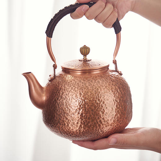 朱府铜艺 大号纯铜壶烧水壶紫铜手工泡茶壶单壶煮茶器茶具 商品图3