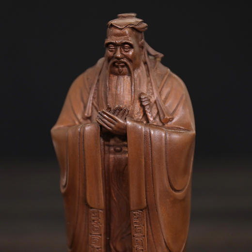 朱府铜艺《孔子圣像》全铜紫铜国学摆件孔子儒学客厅毕业送老师 商品图4