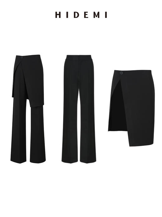 HIDEMI 腰片设计感裙装两件套式西裤 商品图2