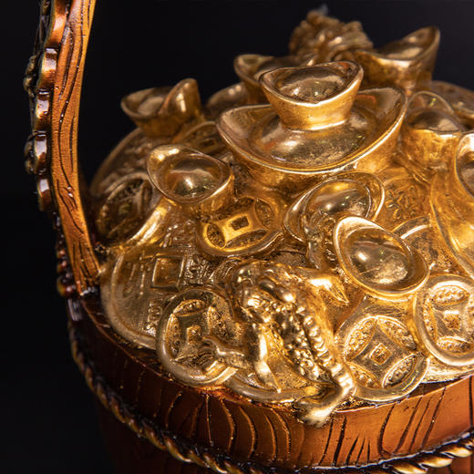 朱府铜艺 一桶金 全铜摆件开业送礼铜装饰品 客厅风水装饰工艺品 商品图3