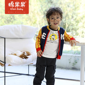 商场同款棉果果春季男童纯棉线提花对开毛衣M112161522066