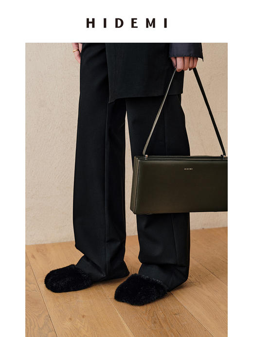 HIDEMI限定款毛毛方头小跟系带鞋 商品图8