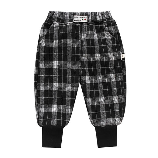 【保暖防寒 时尚舒适】冬款儿童百搭裤子 小童一体绒保暖裤 男童格子裤女童宝宝长裤童装 商品图4
