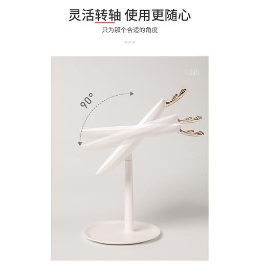 【网红爆款】灵鹿角led化妆镜台式带灯补光美宿舍梳妆网红桌面便携随身小镜子 商品图3