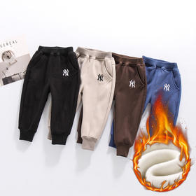 【精选优质面料 舒适健康】新品冬季爆款裤子韩版中小童休闲裤男女童宝宝字母纯色绣花裤童装
