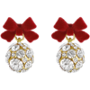ZEGL红色蝴蝶结耳环女小众设计感耳钉丝绒925银针秋冬新年耳饰品 商品缩略图6