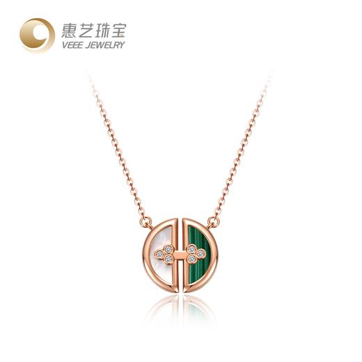 开运18K金贝母祥云扣钻石套链 商品图4