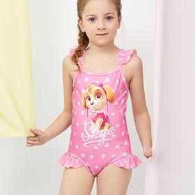 天空之城-AIMER KIDS-汪汪队爱心甜甜女孩连体泳衣