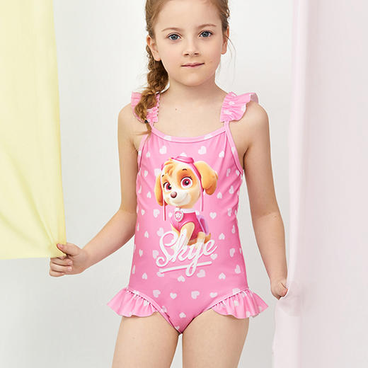 天空之城-AIMER KIDS-汪汪队爱心甜甜女孩连体泳衣 商品图0