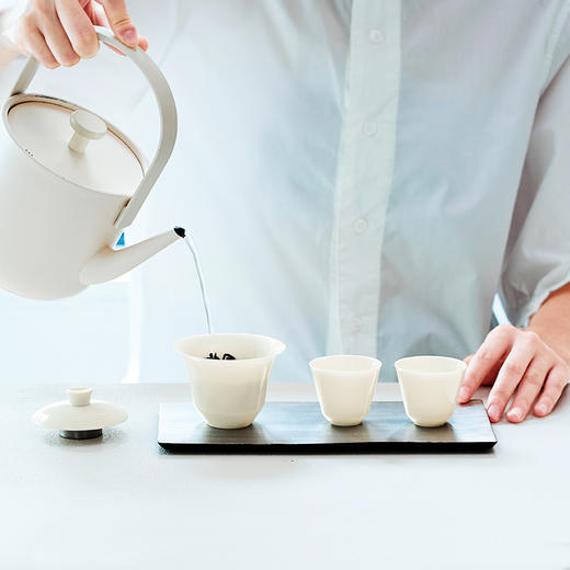 【积分兑换】山田土丨如初盖碗套组  德化白瓷茶具 舒适防烫 商品图4