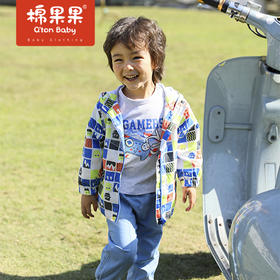 商场同款棉果果春季男童印花连帽风衣M112100322091