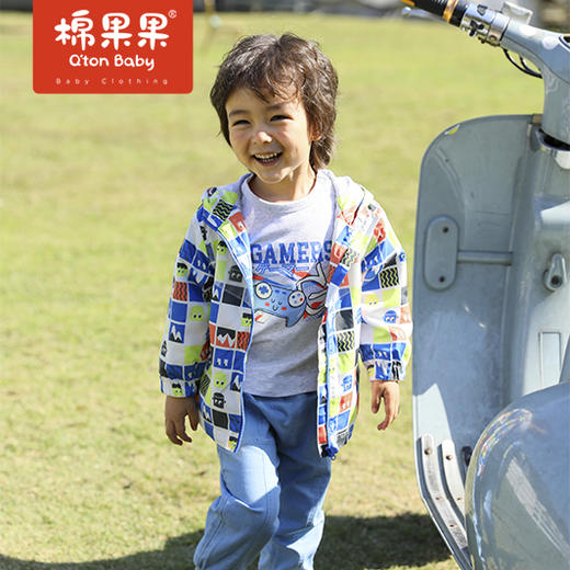 商场同款棉果果春季男童印花连帽风衣M112100322091 商品图0