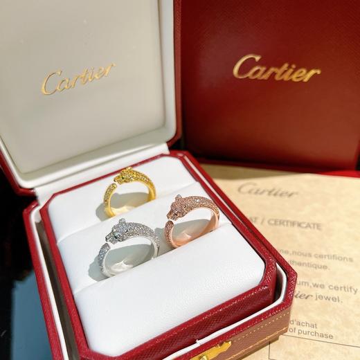 卡地亚 Cartier   经典不过时豹子系列 满钻 窄版 豹子开口戒指 精选德国进口 商品图6