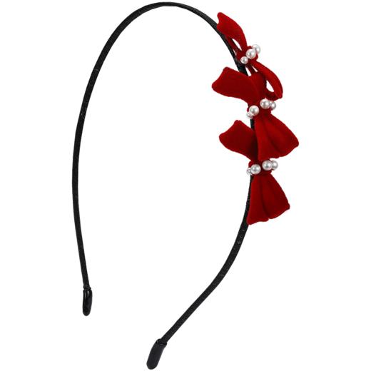 ZEGL设计师新年系列红色发箍女秋冬爱心耳环耳钉925银针耳饰套装 商品图5