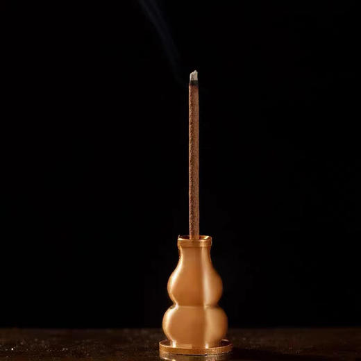朱府铜艺普陀山系列纯铜香插小葫芦香插九孔插盘线香香座家用 商品图2