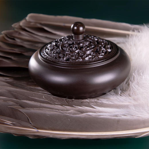 朱府铜艺 全铜香炉《古檀香炉》家用盘香炉香薰书房茶桌摆件 商品图2