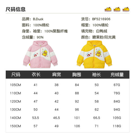 B.DUCK小黄鸭童装冬季羽绒服105-150 BF5216906 商品图1
