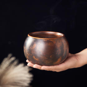 朱府铜艺 纯手工紫铜茶洗铜建水茶盂茶洗仿古紫铜加厚水盂