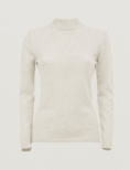 Miasuki - Lark Cashmere Mock-Neck Layer  - Ash White - 女装 - 针织衫 - 灰白