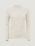 Miasuki - Lark Cashmere Mock-Neck Layer  - Ash White - 女装 - 针织衫 - 灰白 商品图0