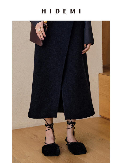 HIDEMI限定款毛毛方头小跟系带鞋 商品图4