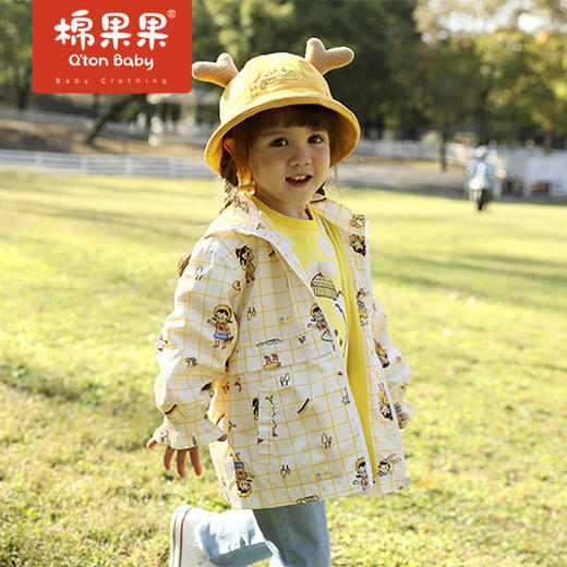 商场同款棉果果春季女童印花连帽风衣M122100422111 商品图0