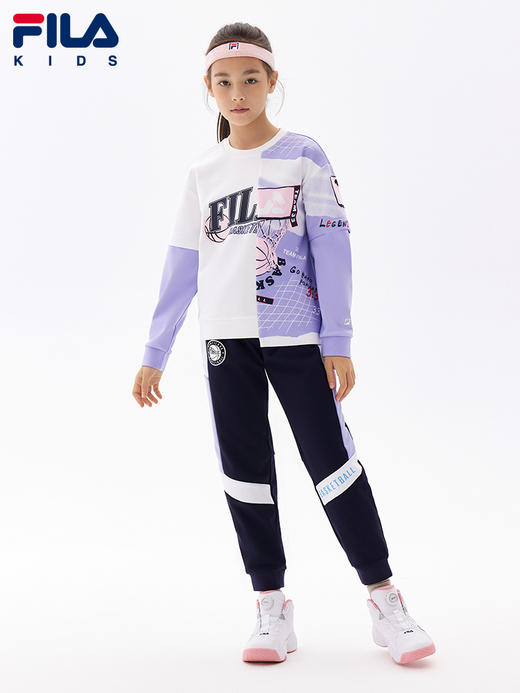 小斐乐女童洋气卫衣2022年春季新款中大童儿童时尚运动上衣K12G213204 商品图4